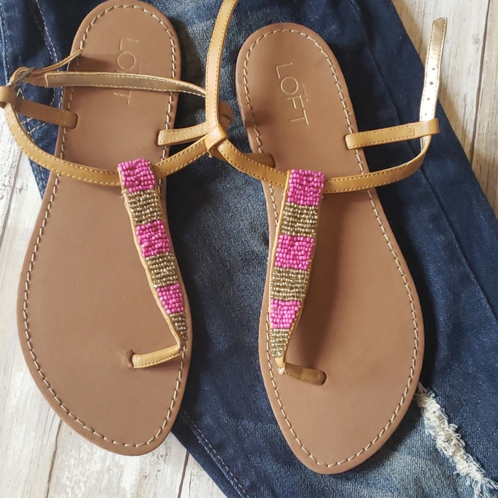 ⚡️SALE⚡️A.T. LOFT BEADED SANDALS SZ 7M